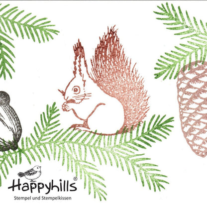 Stempel Eichhörnchen mit Nuss