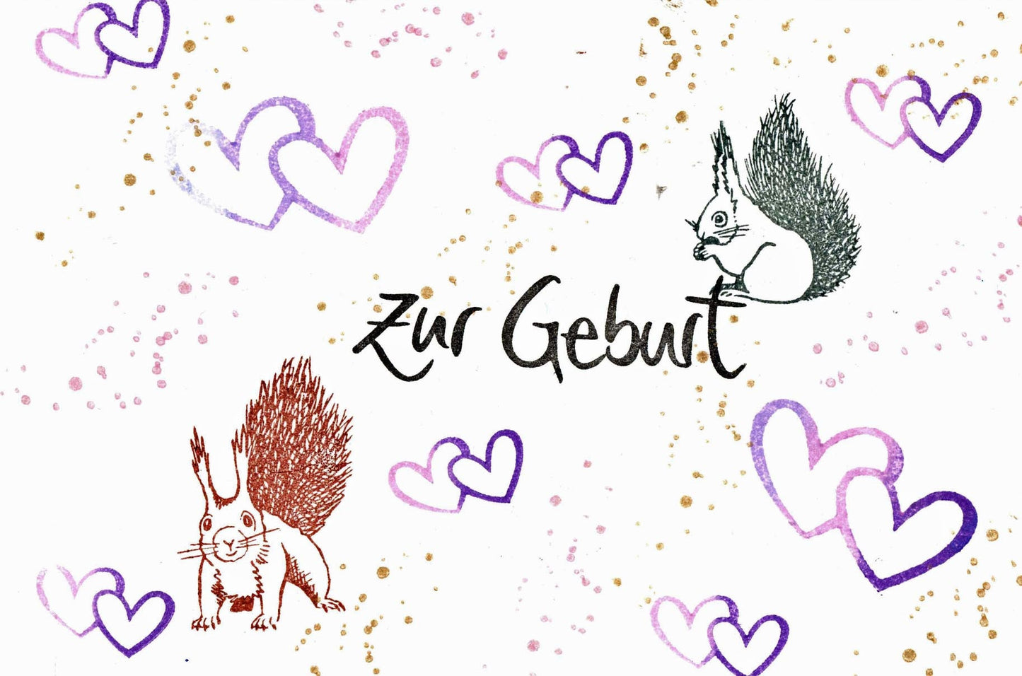 Stempel Eichhörnchen mit Nuss