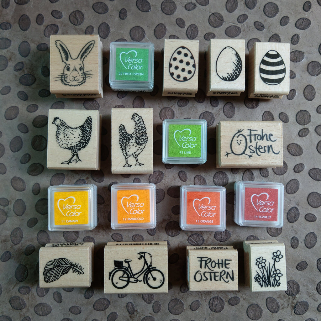 Stempel Frohe Ostern mit Küken