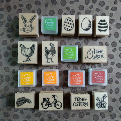 Stempel Frohe Ostern mit Küken