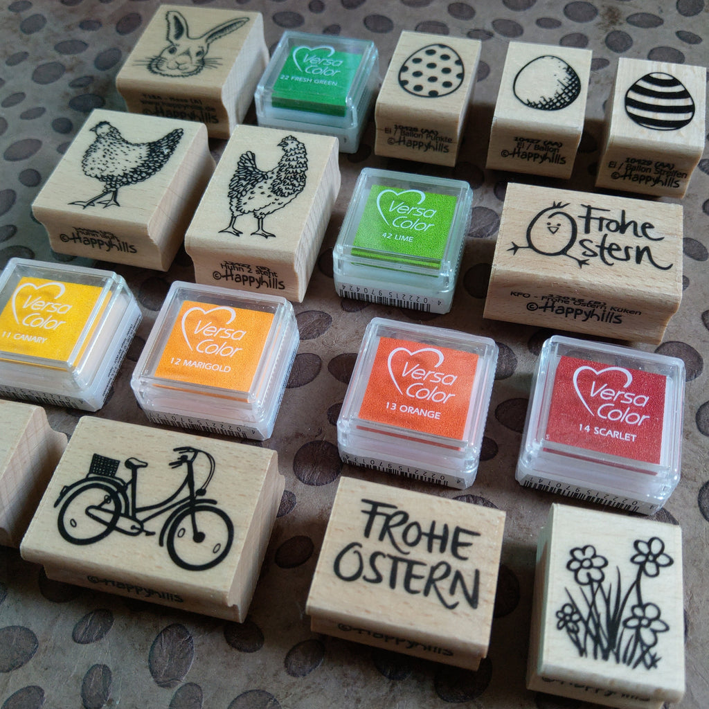 Stempel Frohe Ostern mit Küken
