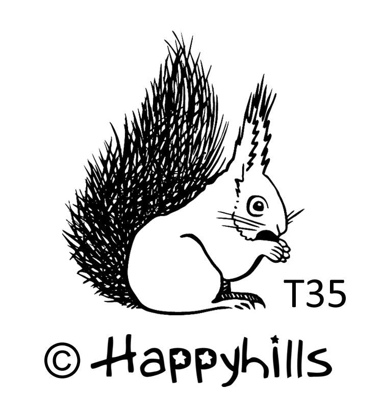 Stempel Eichhörnchen mit Nuss