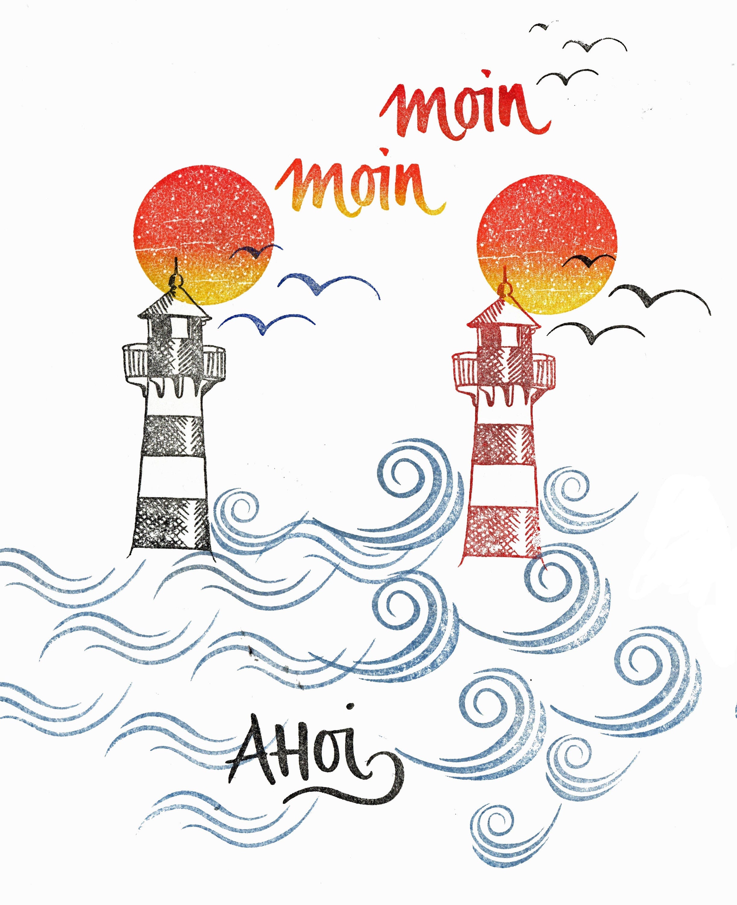 Stempel Strudelwelle und Wind