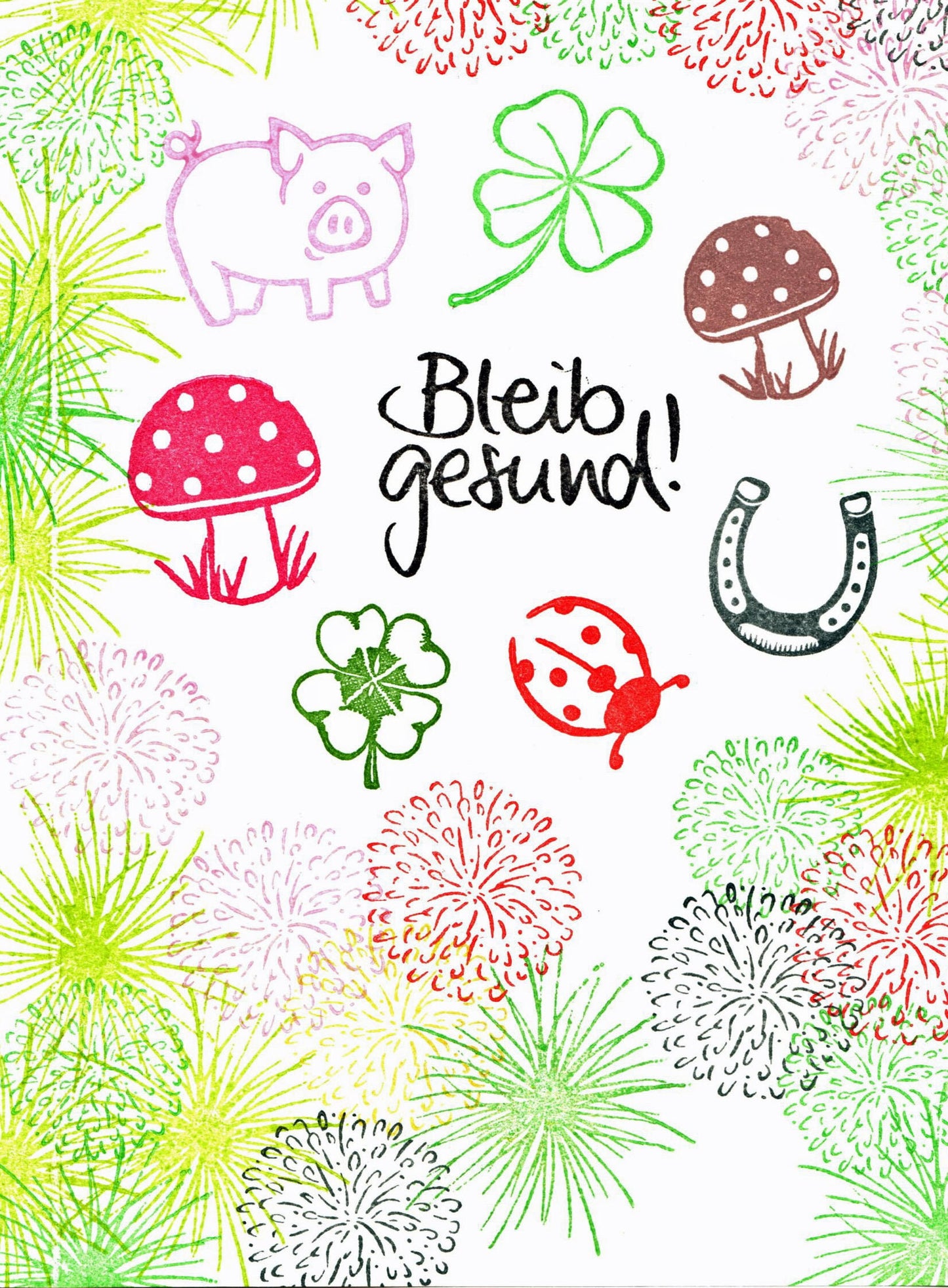 Kegelstempel Fliegenpilz, Kleeblatt und Marienkäfer Auswahl oder Set