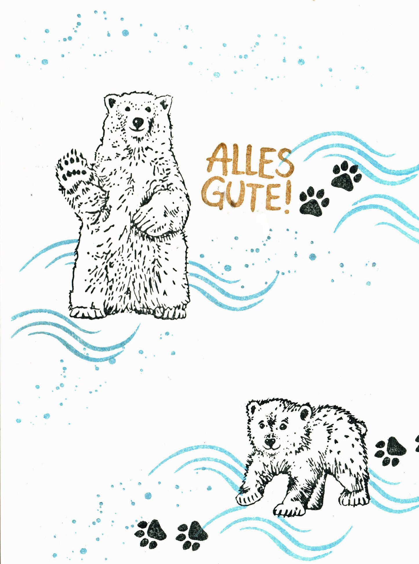 Stempel Eisbär winkt