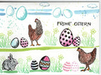 Stempel Kaninchen sitzt und Karotte