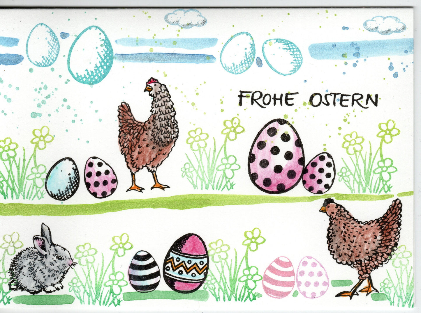 Stempel Kaninchen sitzt und Karotte