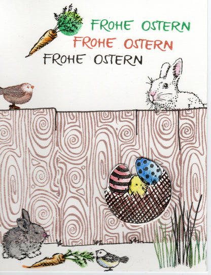Stempel Kaninchen sitzt und Karotte