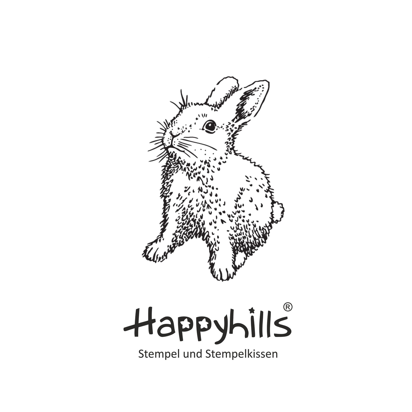 Stempel Kaninchen steht und Karotte