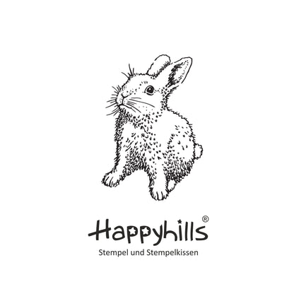 Stempel Kaninchen steht und Karotte