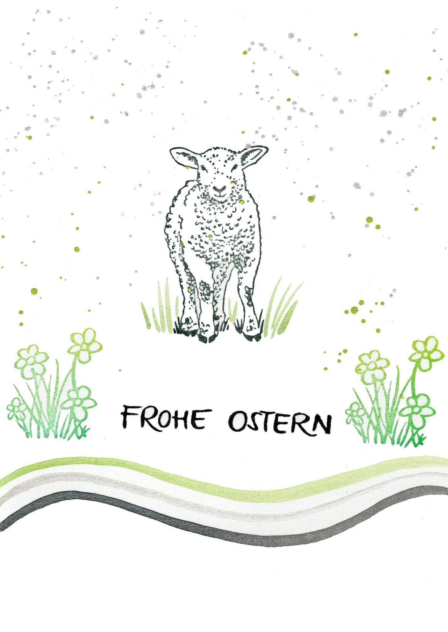 Stempel Frohe Ostern quer