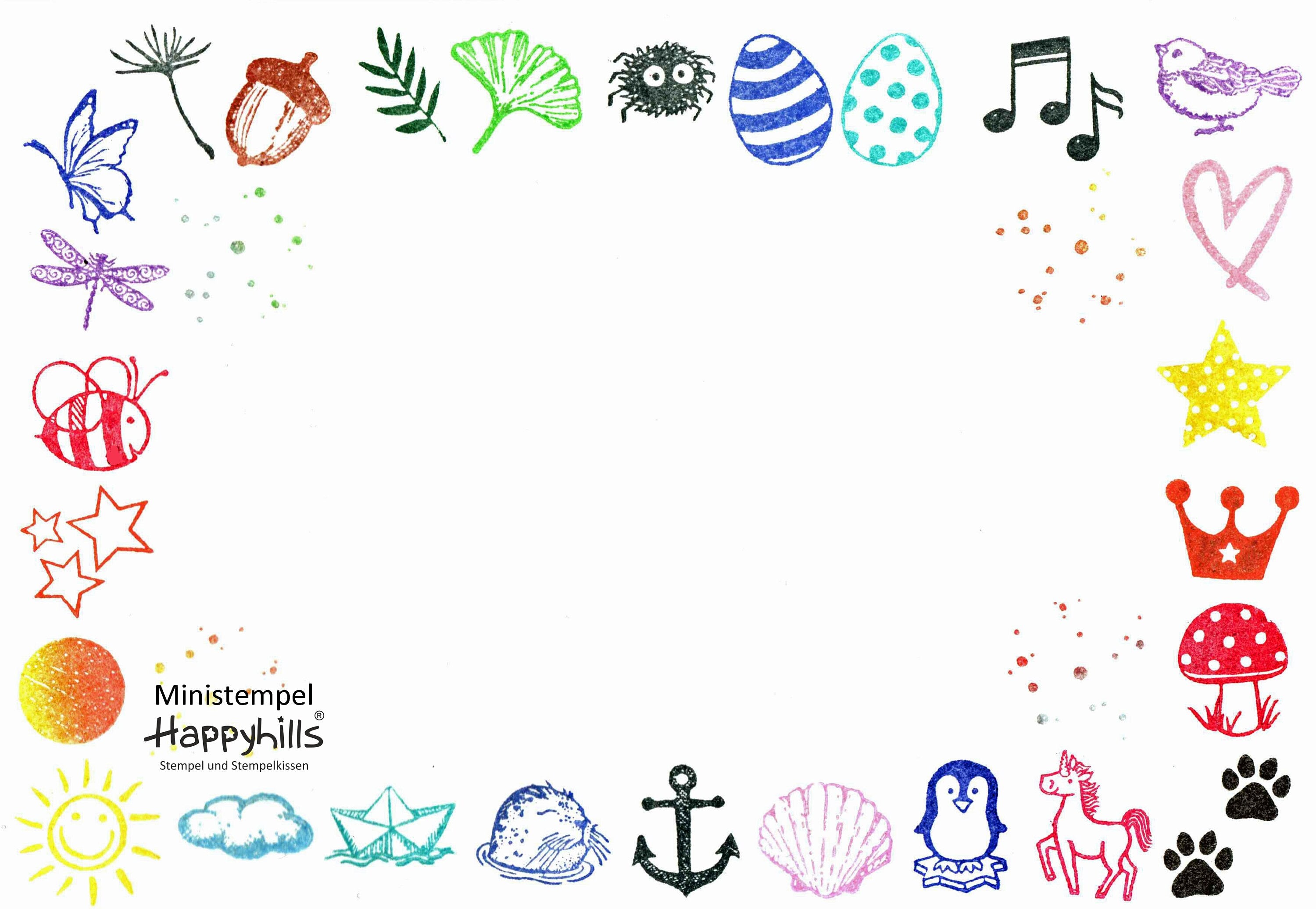 Ministempel Papierschiff, Anker und Muschel Auswahl oder Set