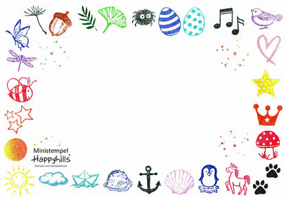 Ministempel Papierschiff, Anker und Muschel Auswahl oder Set