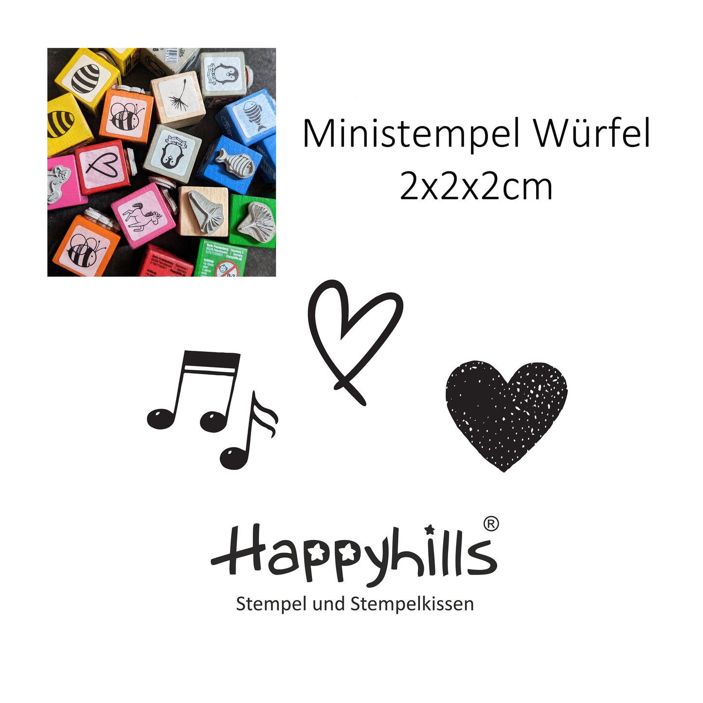 Ministempel Herzen und Noten Auswahl oder Set