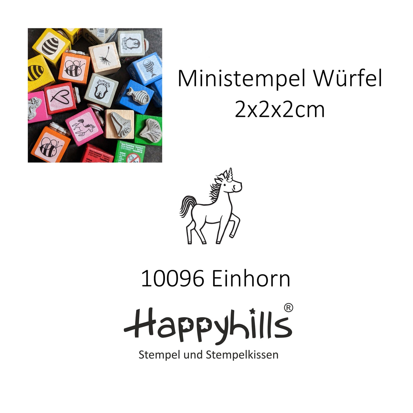 Ministempel Einhorn, Spinne und Tatzenspur Auswahl oder Set