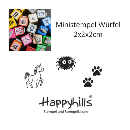 Ministempel Einhorn, Spinne und Tatzenspur Auswahl oder Set