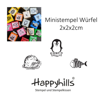 Ministempel Pinguin, Seehundkopf und Fisch Auswahl oder Set