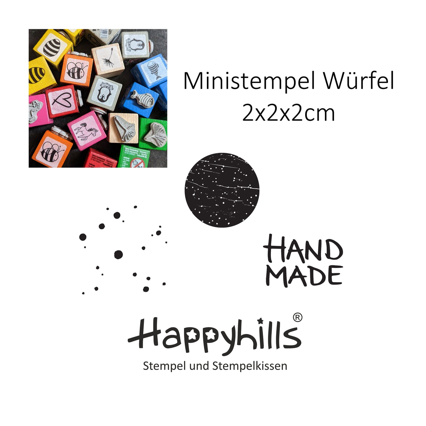 Ministempel Kleckse, Punkt und Handmade Auswahl oder Set