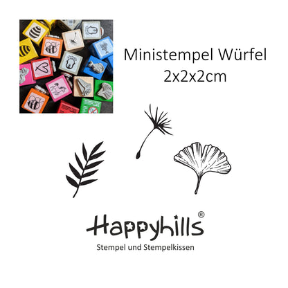 Ministempel Gingko, Pusteblume Schirmchen und Olivenzweig Auswahl oder Set