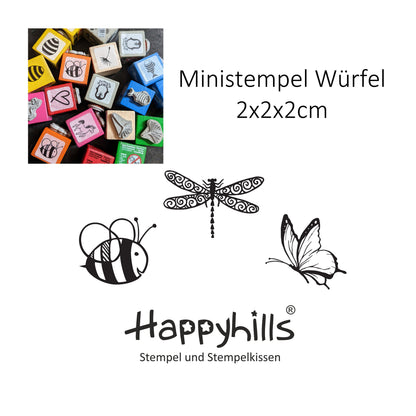 Ministempel Biene, Libelle und Schmetterling Auswahl oder Set