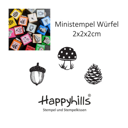 Ministempel Zapfen, Eichel und Pilz Auswahl oder Set