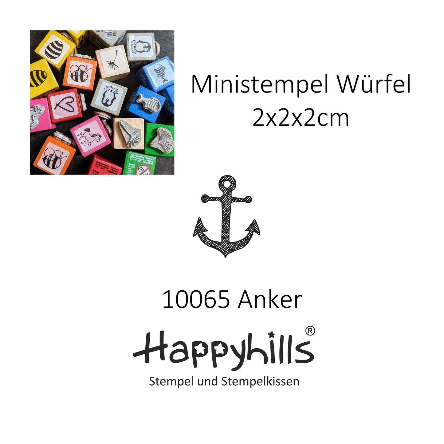 Ministempel Papierschiff, Anker und Muschel Auswahl oder Set