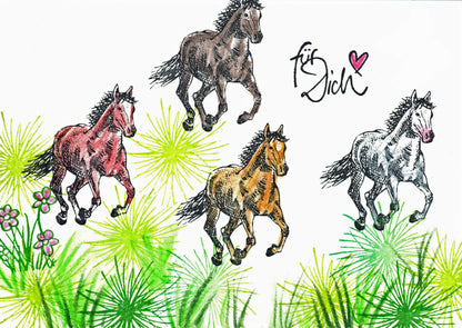 Stempel Pferd galoppiert