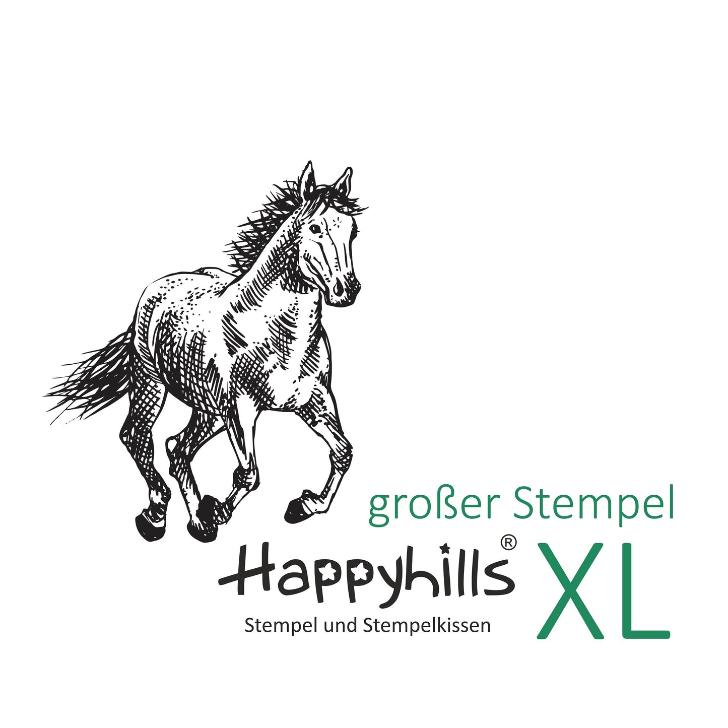 Stempel Pferd galoppiert