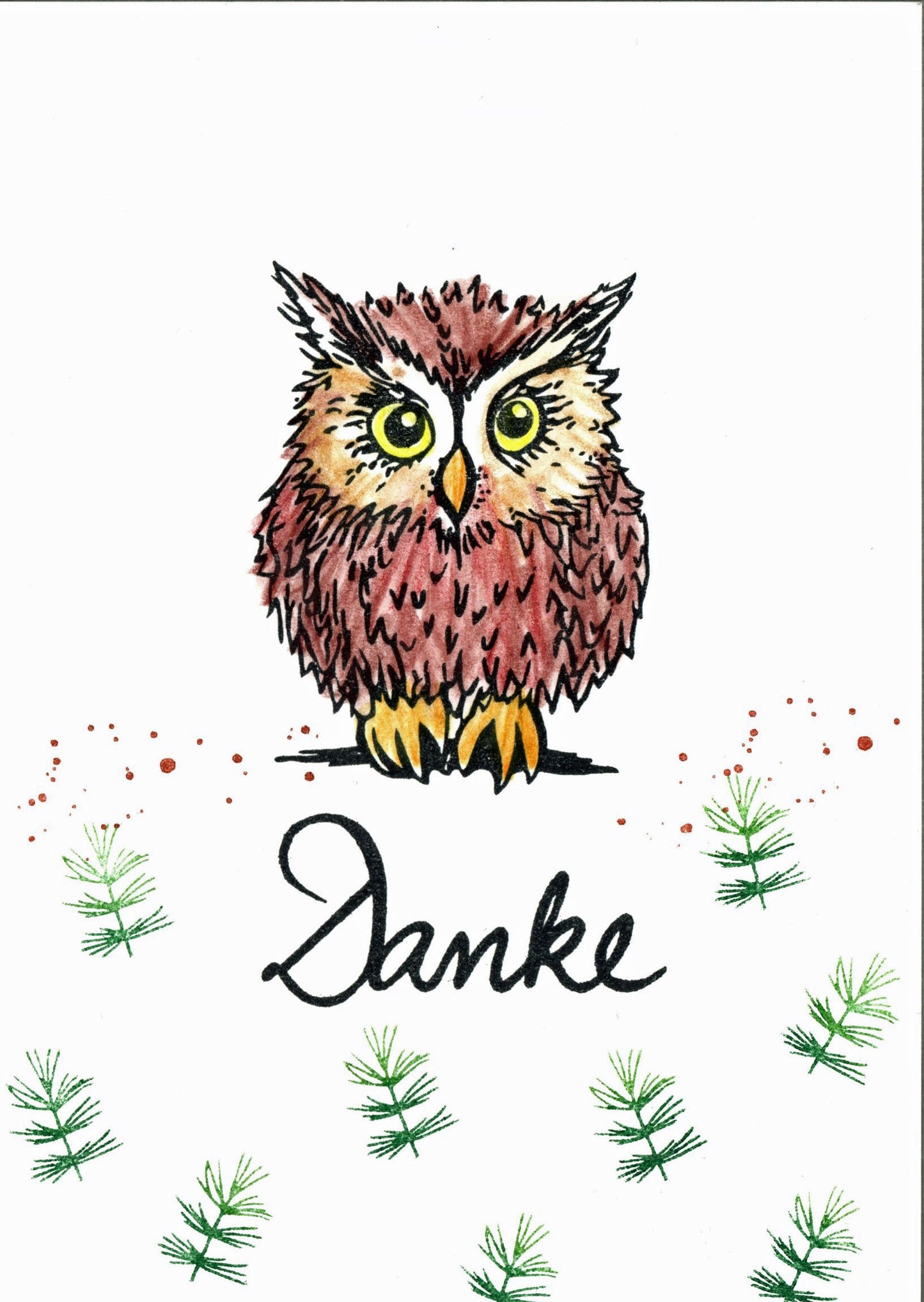 Stempel Eule Waldkauz