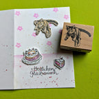 Stempel Katze springt