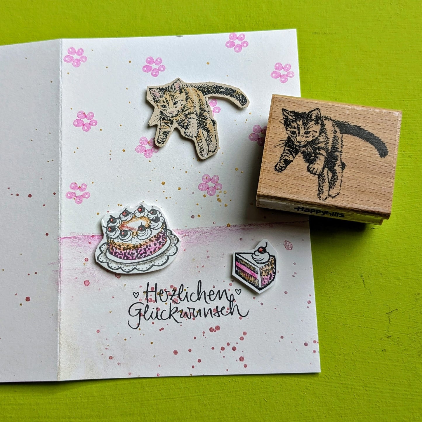 Stempel Katze springt