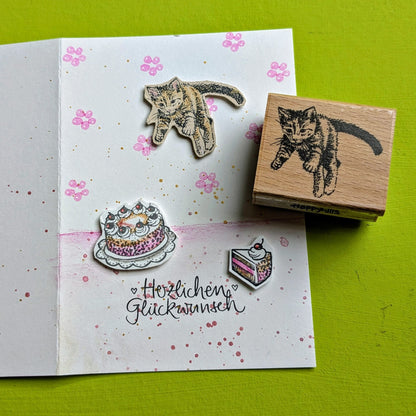 Stempel Katze springt