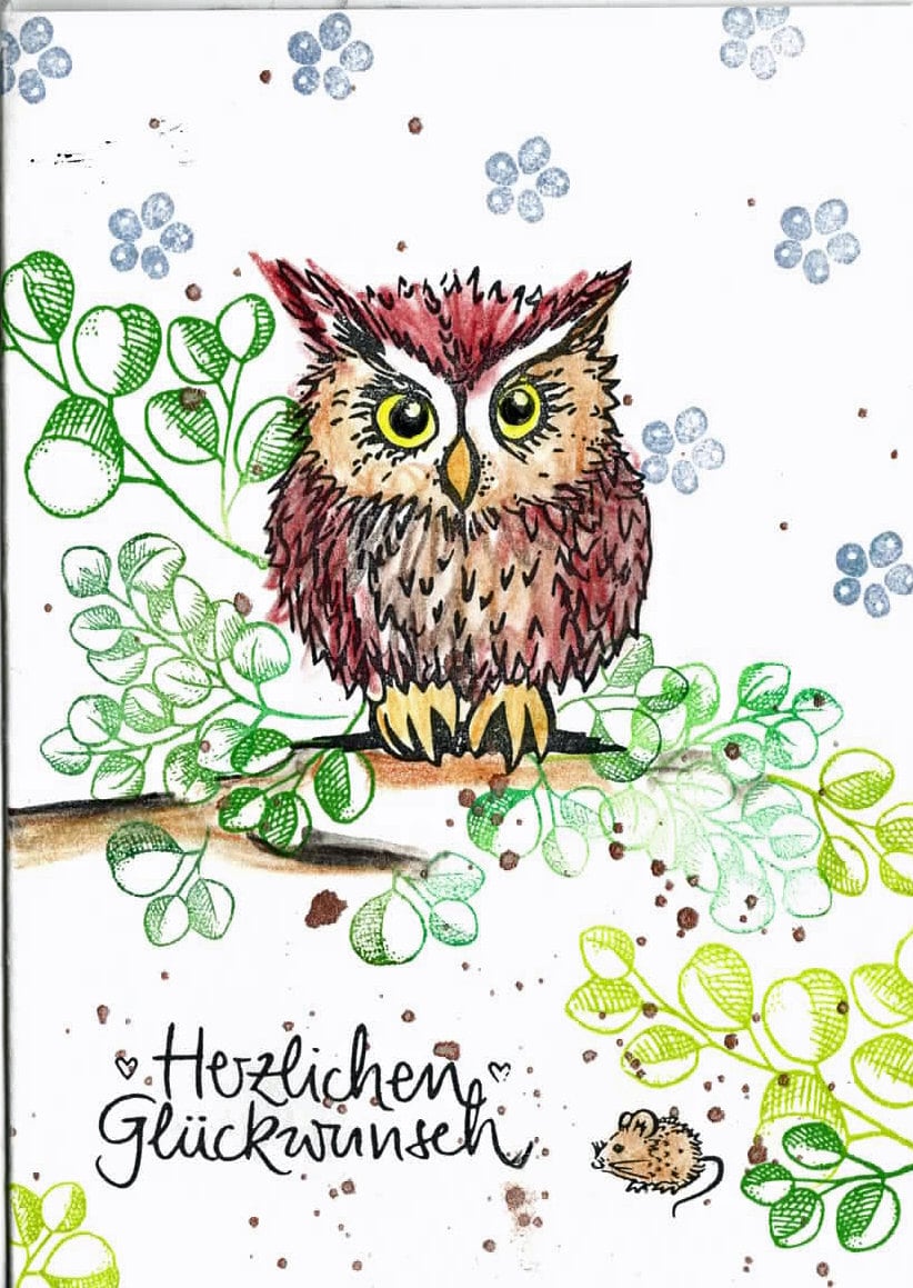 Stempel Eule Waldkauz