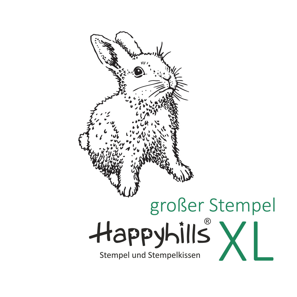 Stempel Kaninchen steht und Karotte