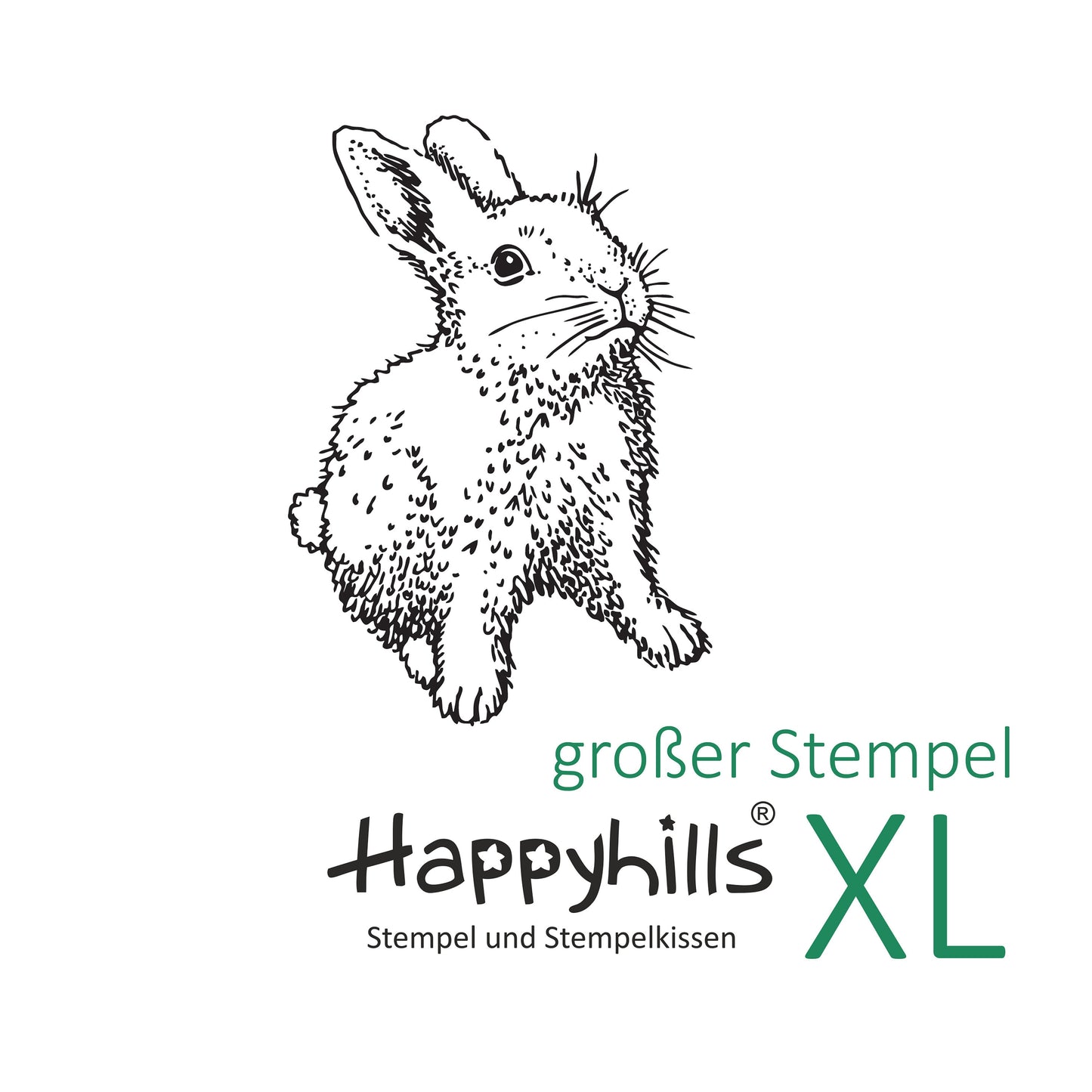 Stempel Kaninchen steht und Karotte