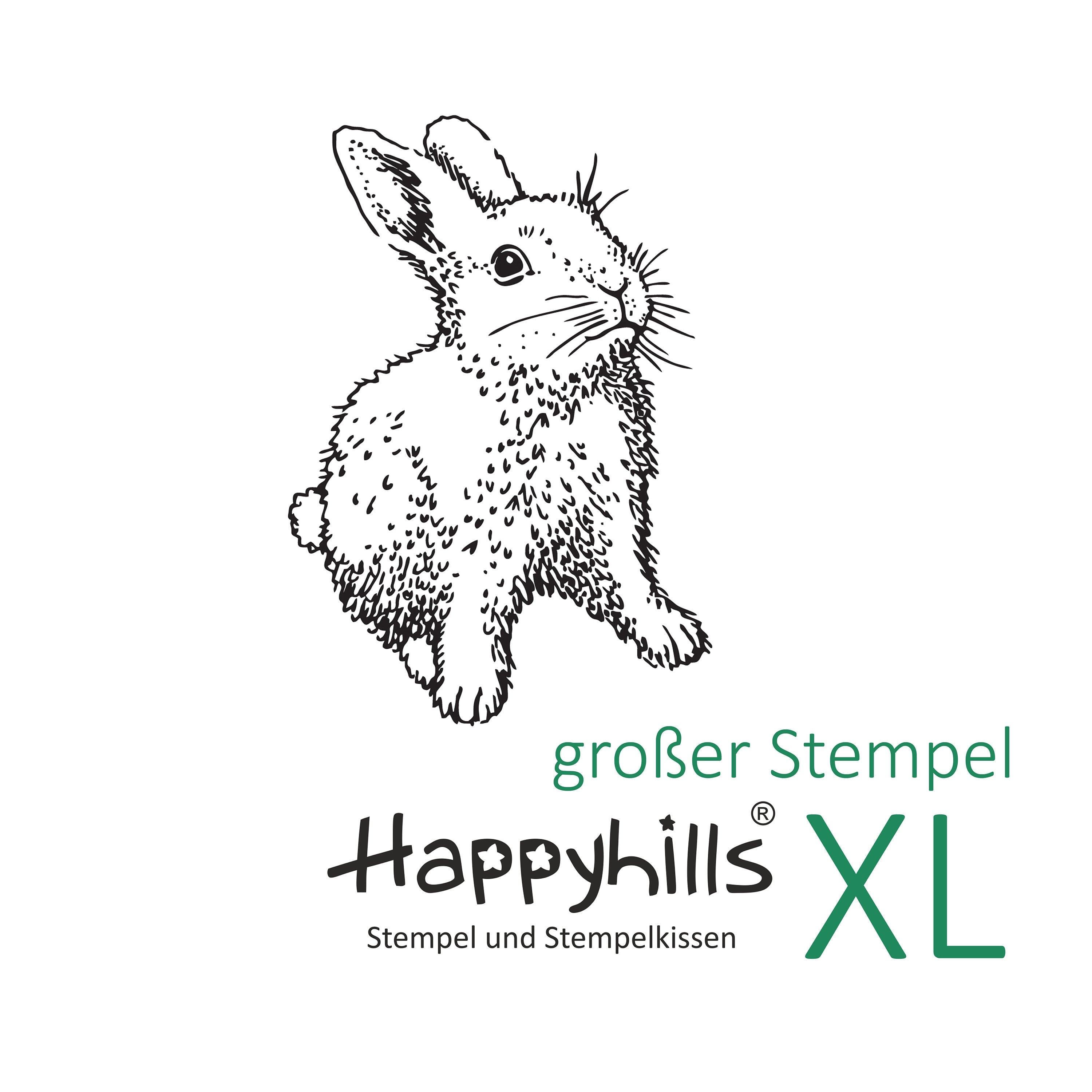 Stempel Kaninchen steht und Karotte