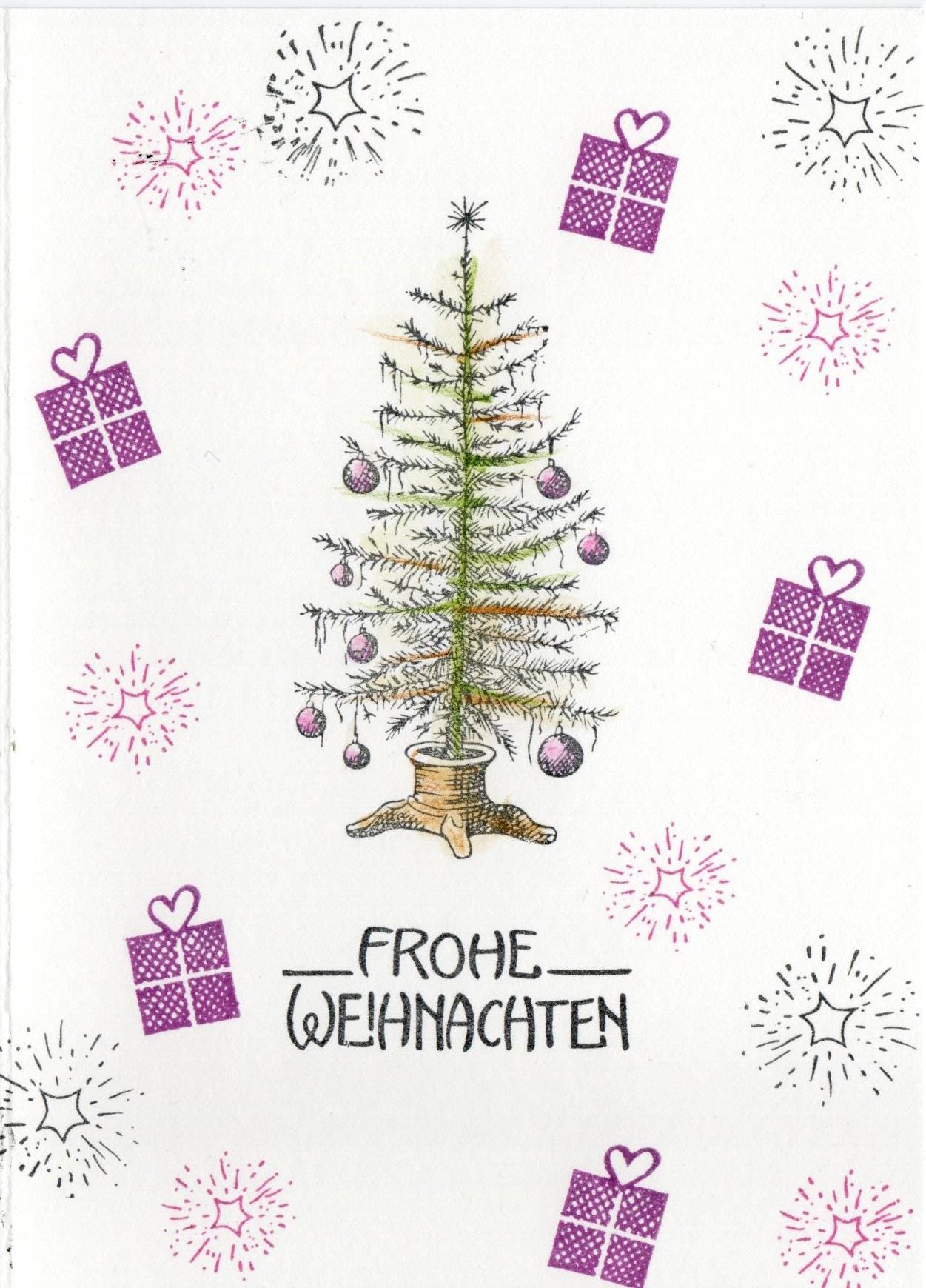 Stempel Frohe Weihnachten retro