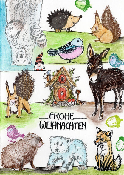 Stempel Frohe Weihnachten retro