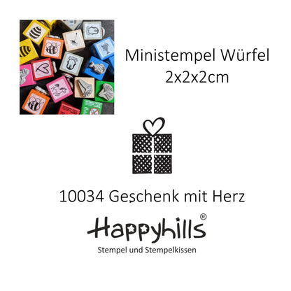 Ministempel Geschenk mit Herz, Wichtel Zottel und Tannenbaum Auswahl oder Set