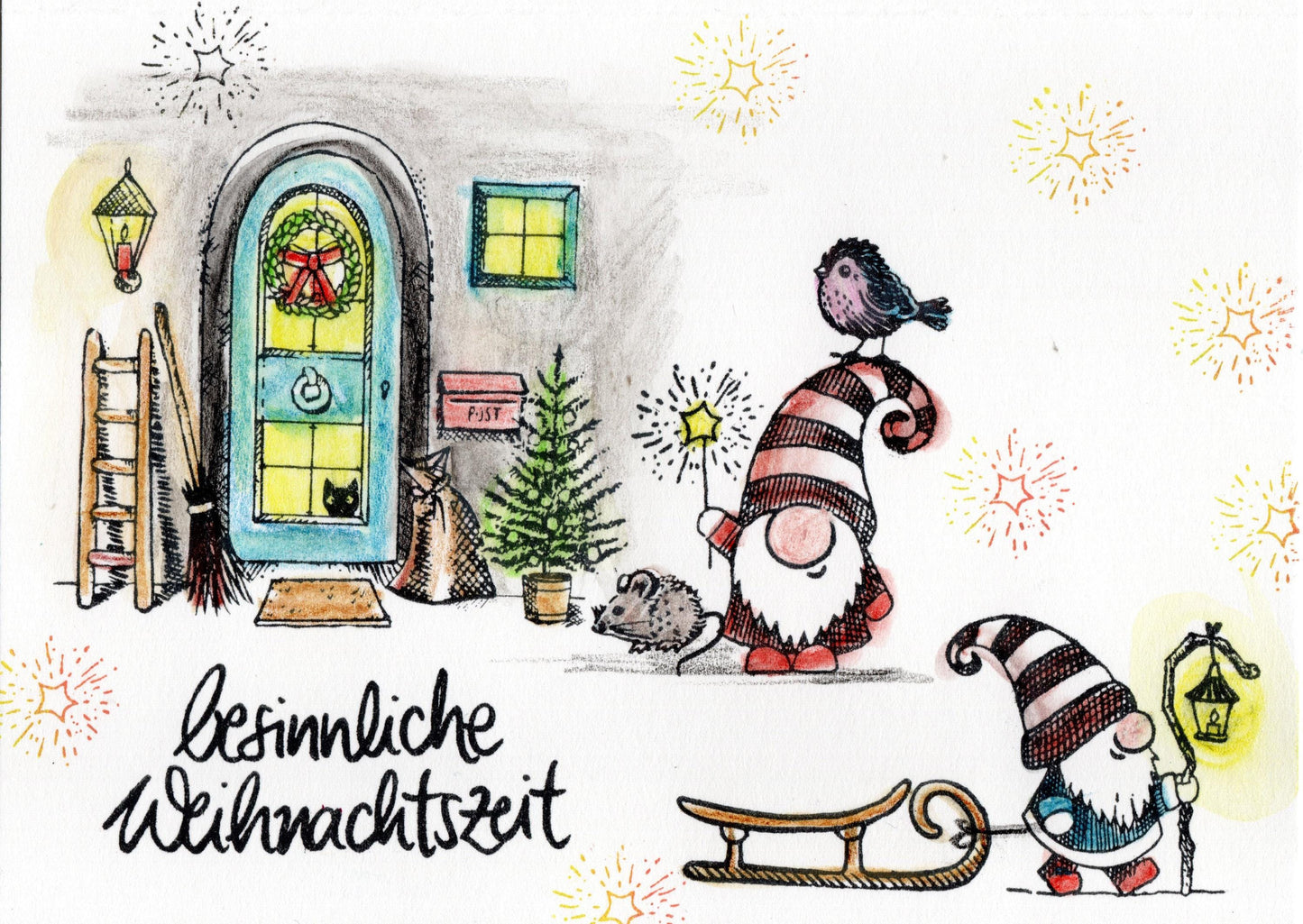 Stempel Wichtel Flipp mit Funkelstern