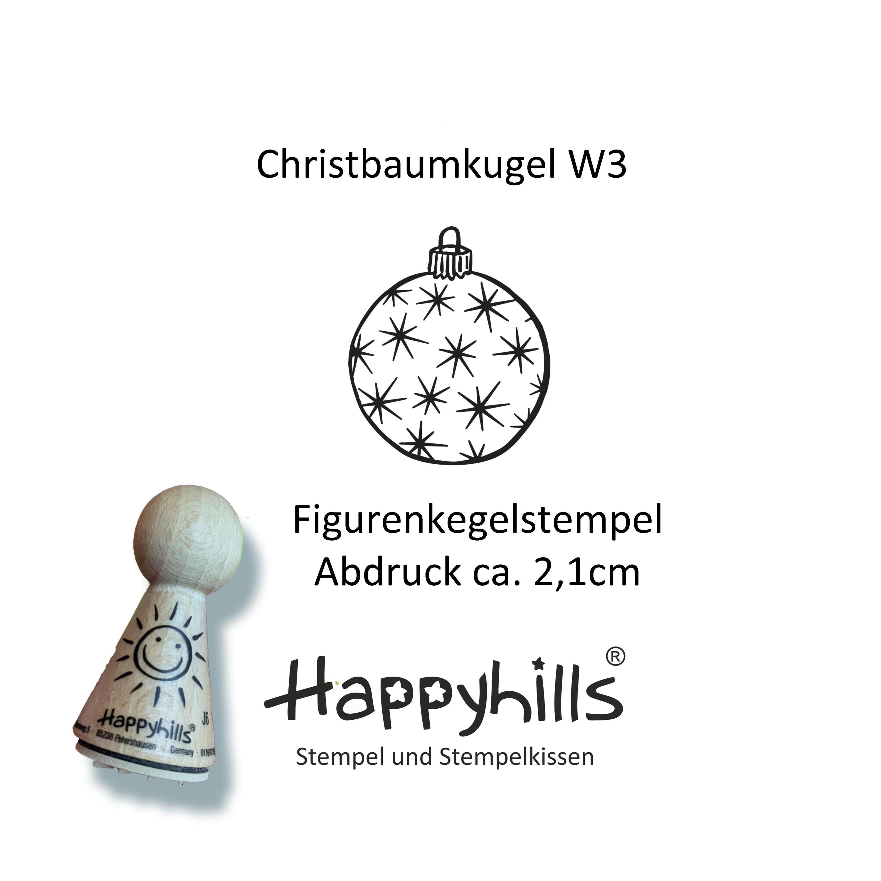 Kegelstempel Tannenzweig, Christbaumkugel und Kerze Auswahl oder Set