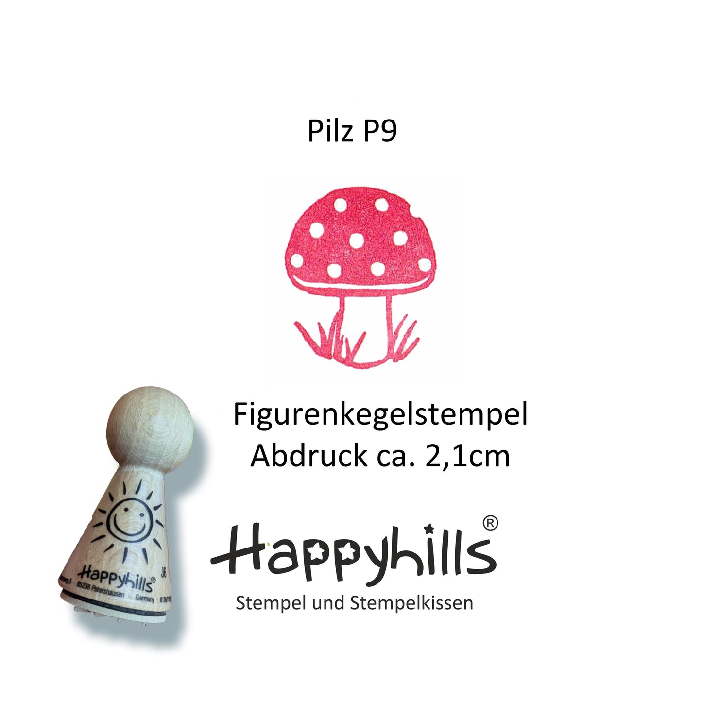 Kegelstempel Fliegenpilz, Kleeblatt und Marienkäfer Auswahl oder Set