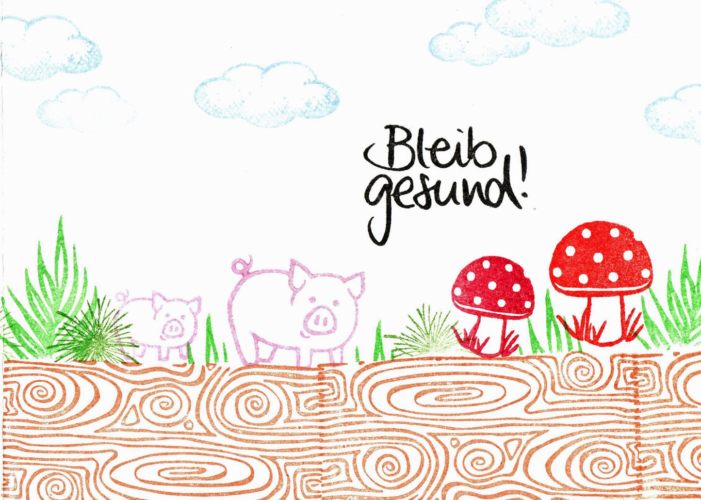 Kegelstempel Fliegenpilz, Kleeblatt und Marienkäfer Auswahl oder Set