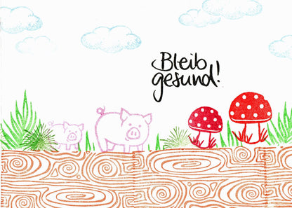 Kegelstempel Fliegenpilz, Kleeblatt und Marienkäfer Auswahl oder Set