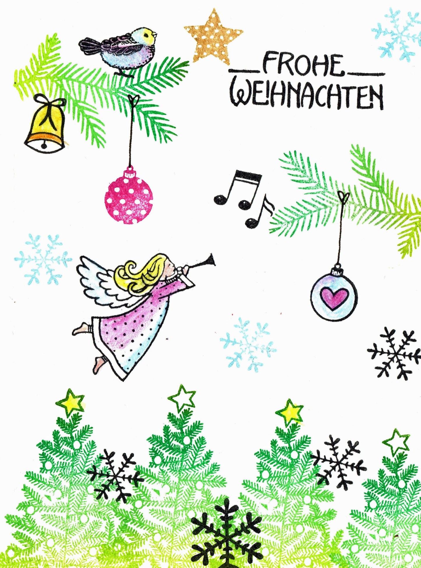 Stempel Frohe Weihnachten retro