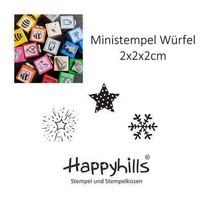 Ministempel Schneeflocke, Stern mit Punkten und Funkelstern Auswahl oder Set