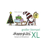 Stempel Wichtel mit Schlitten