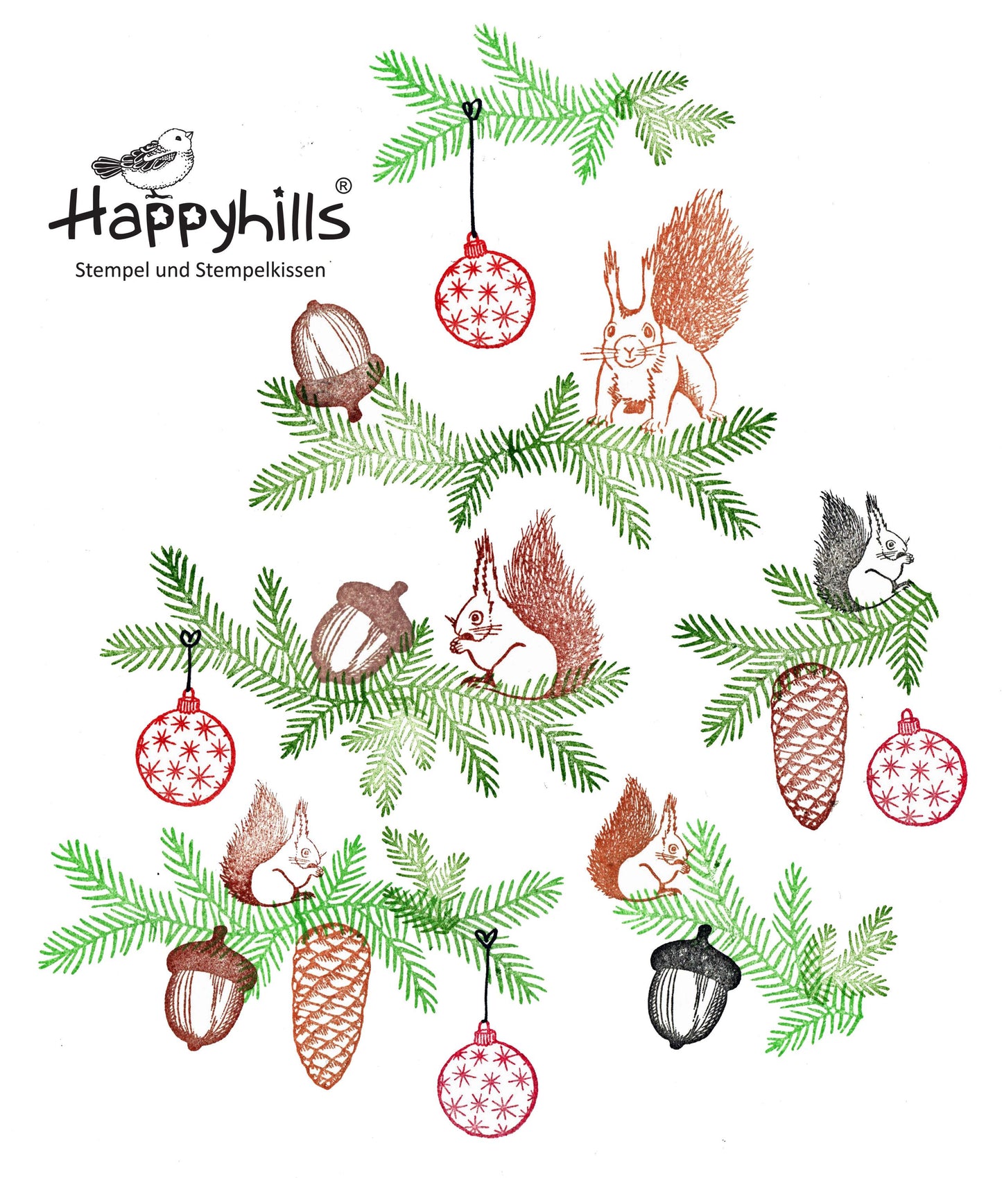 Kegelstempel Igel, Eichhörnchen und Waldkauz Auswahl oder Set
