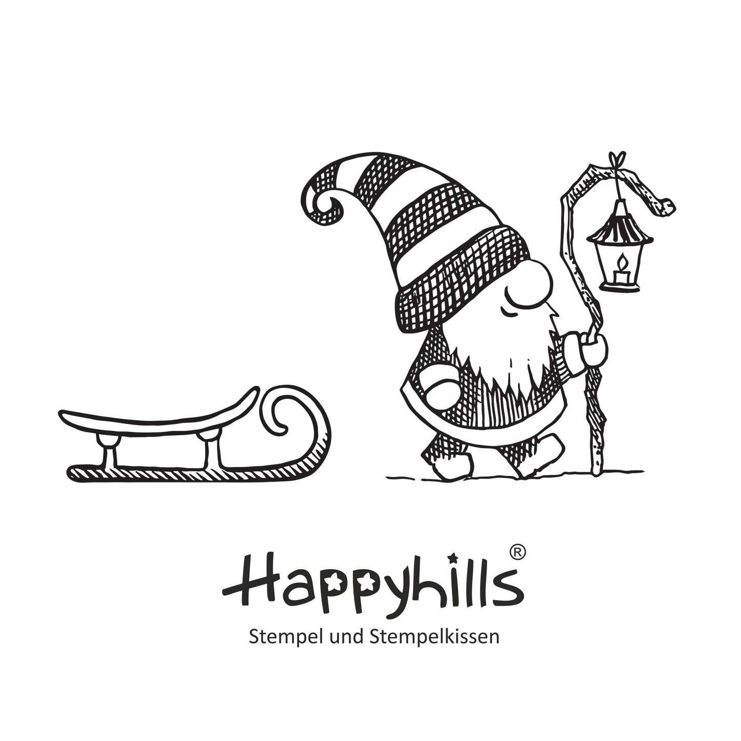 Stempel Wichtel Flimflam mit Laterne