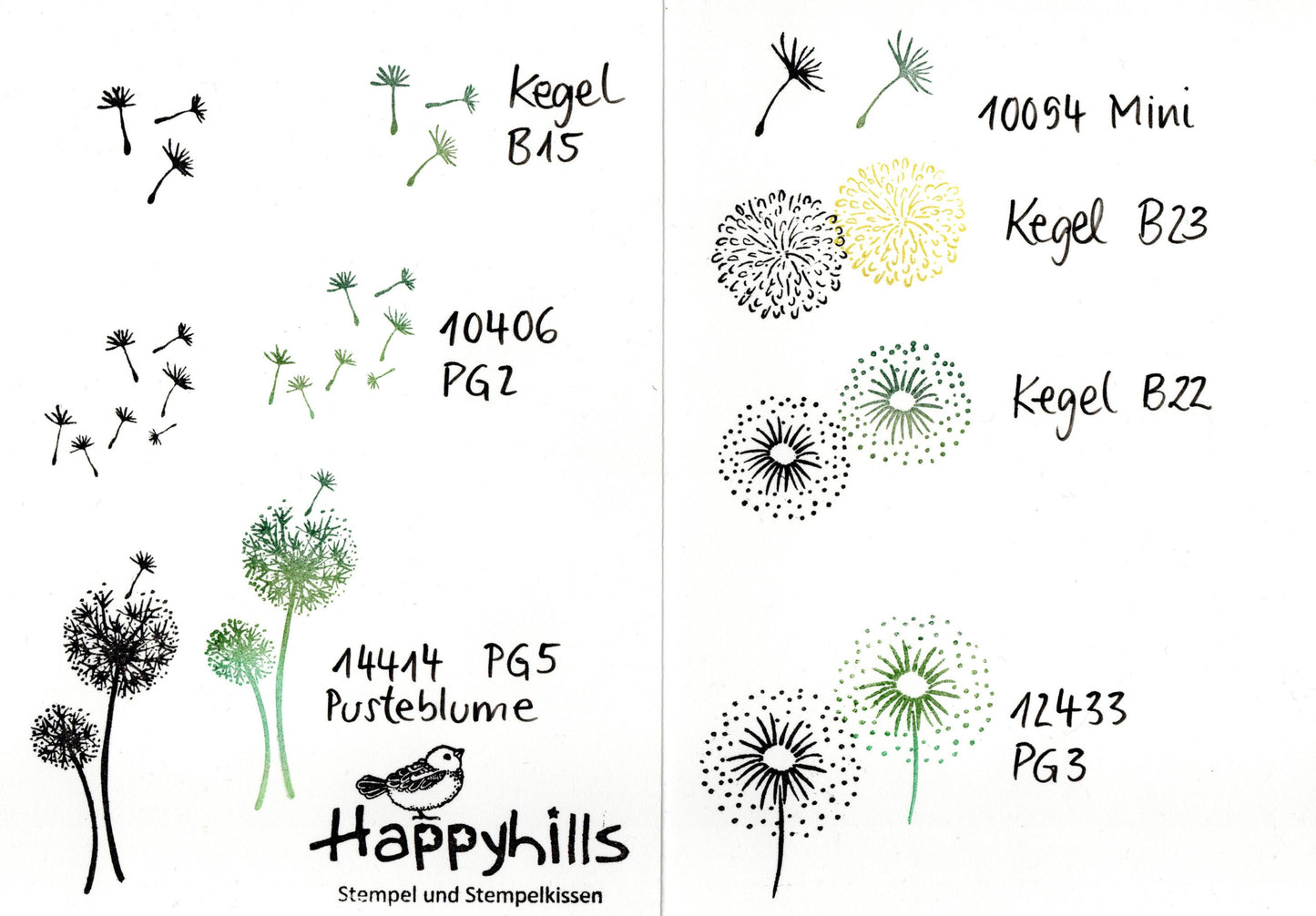 Kegelstempel Pusteblumen Auswahl oder Set